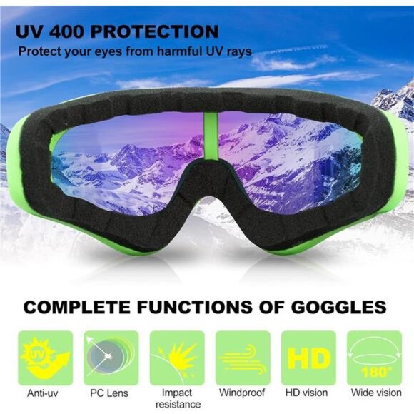 Ski Goggles,Motorcycle Goggles,3 Pack Snowboard Snow Goggles for Men Women Adult - Picture 5 of 7